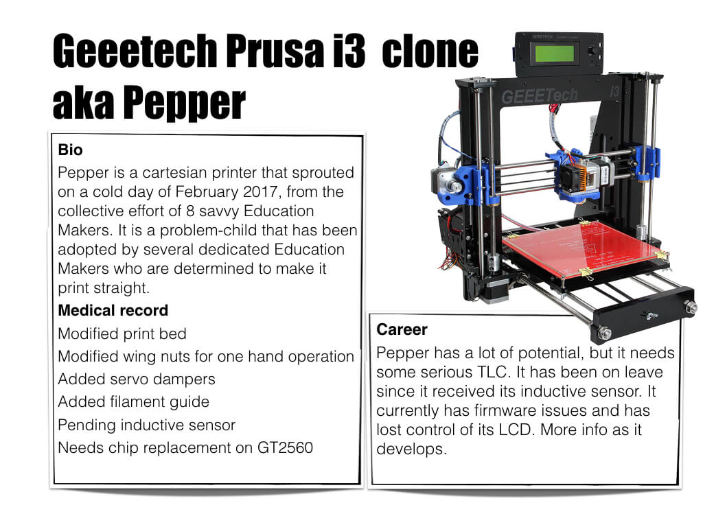 3D Printer Geeetech Prusa i3 aka Pepper - Bio
